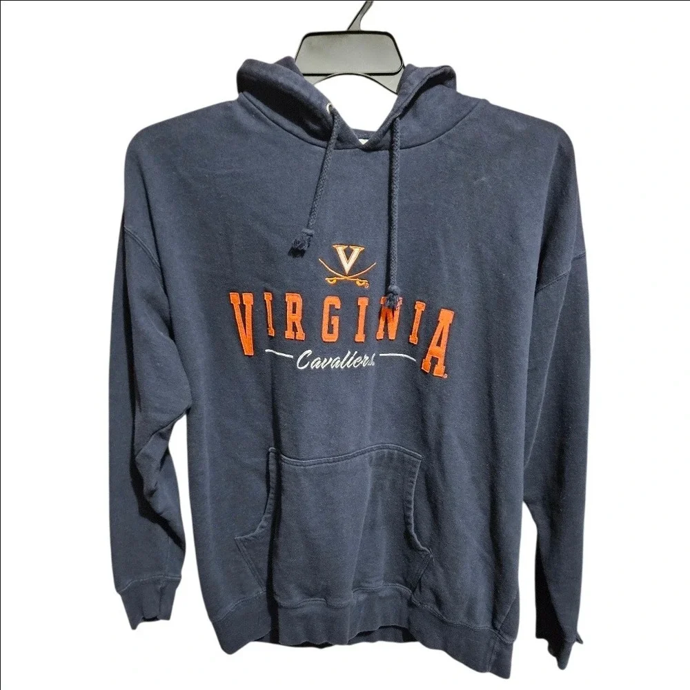 Old Varsity Brand Virginia UVA Cavaliers Hoodie Blue Mens Large OVB Pullover